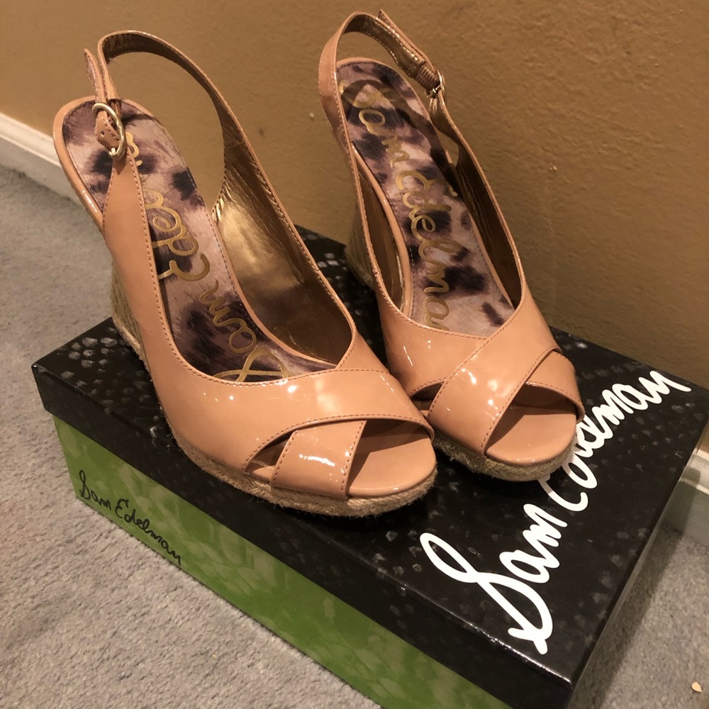 Sam Edelman Arianna Patent Leather Wedge Slingback